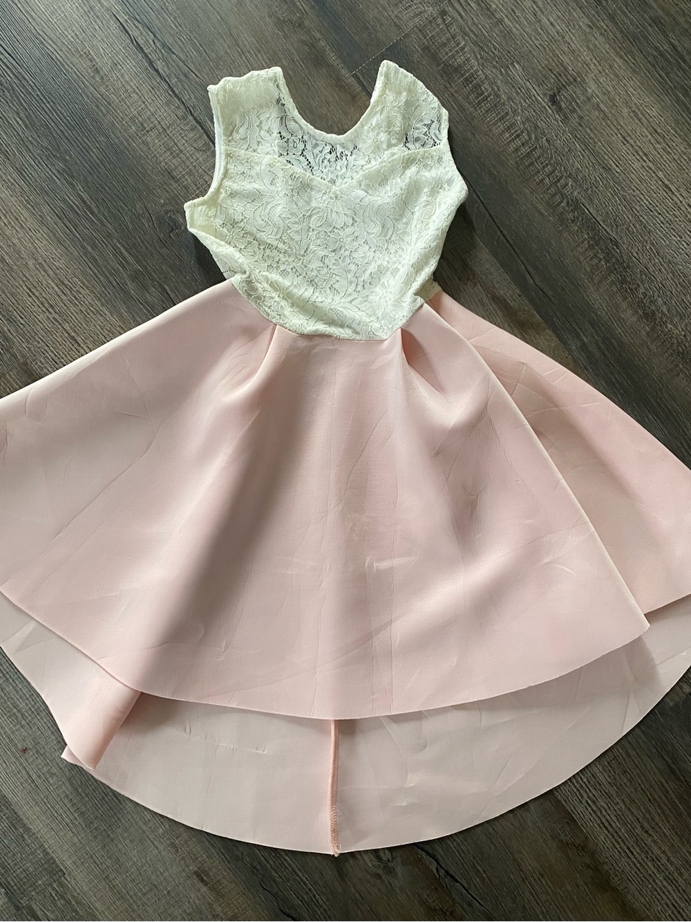 Girls Lace Bodice Pink Party Dress